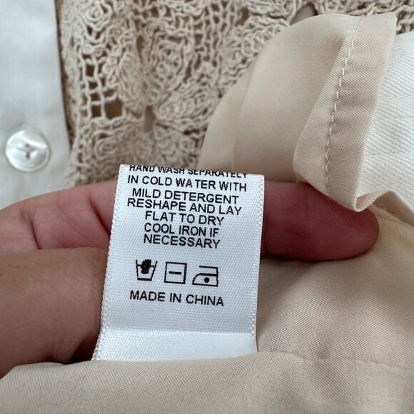 Tuckernuck Tan Crochet Collier Dress sz XXL 2XL Collared Mini A-Line Shift NWT - Picture 7 of 8